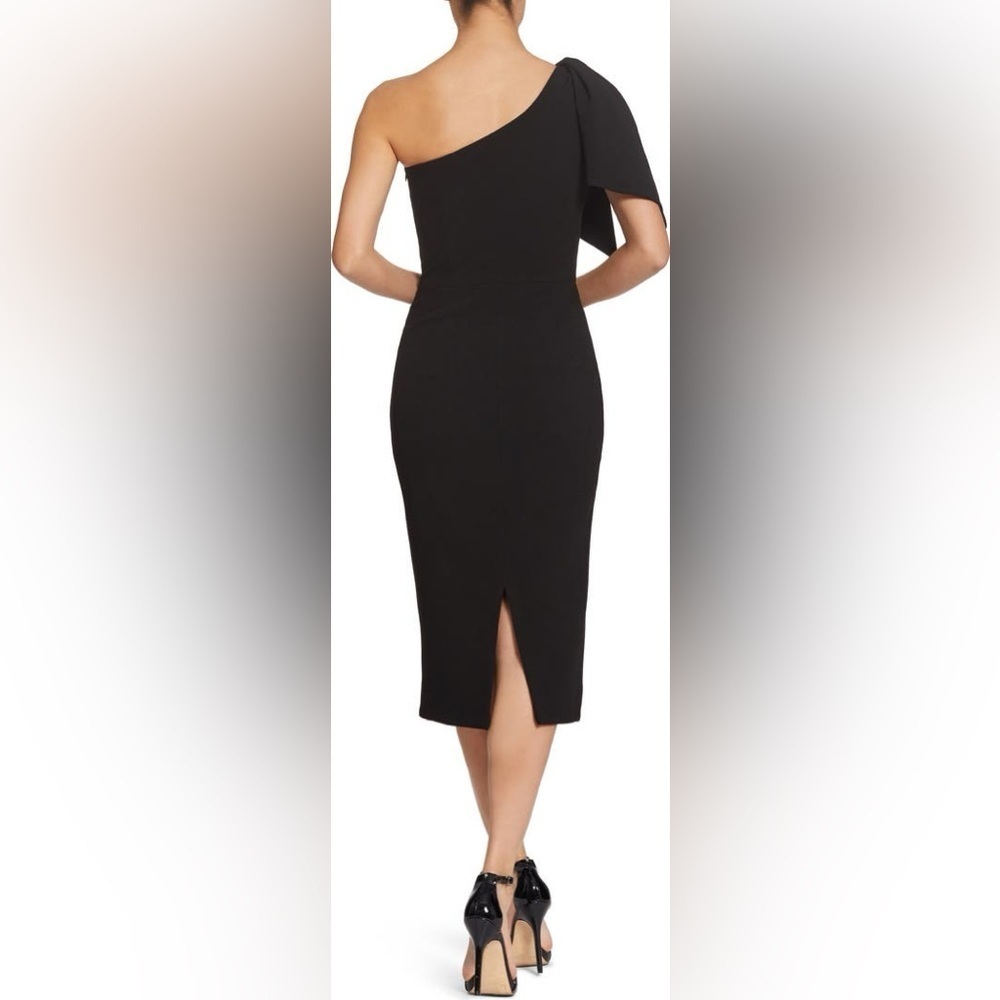 Dress The Population Tiffany One-Shoulder Midi Dress in Black Size Medium NWT - Picture 6 of 16